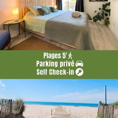 NEW - Studio cosy - Plages à 5min - Parking privé - WIFI - Commerces au pied du bâtiment La Grande Motte Extérieur photo