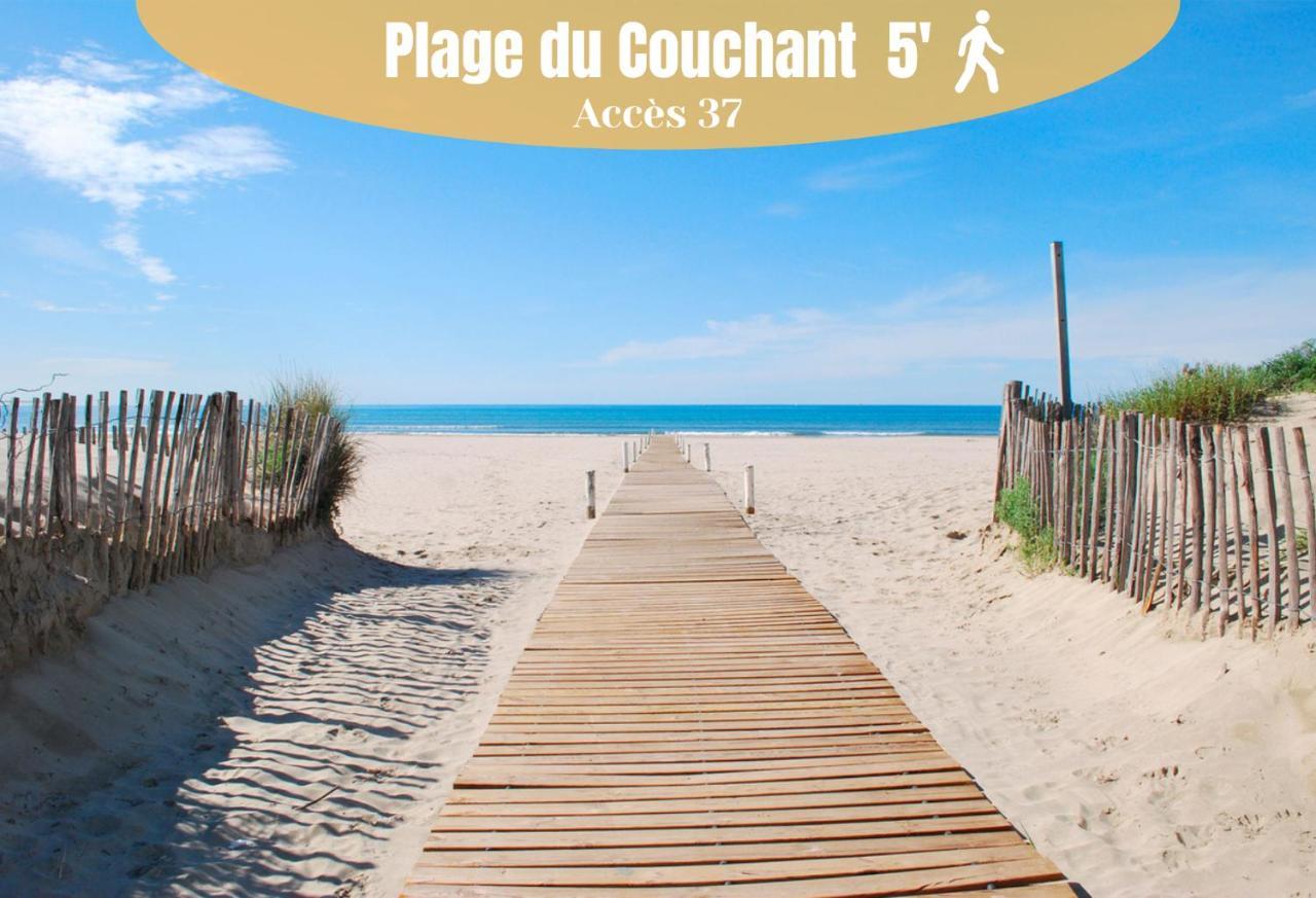 NEW - Studio cosy - Plages à 5min - Parking privé - WIFI - Commerces au pied du bâtiment La Grande Motte Extérieur photo