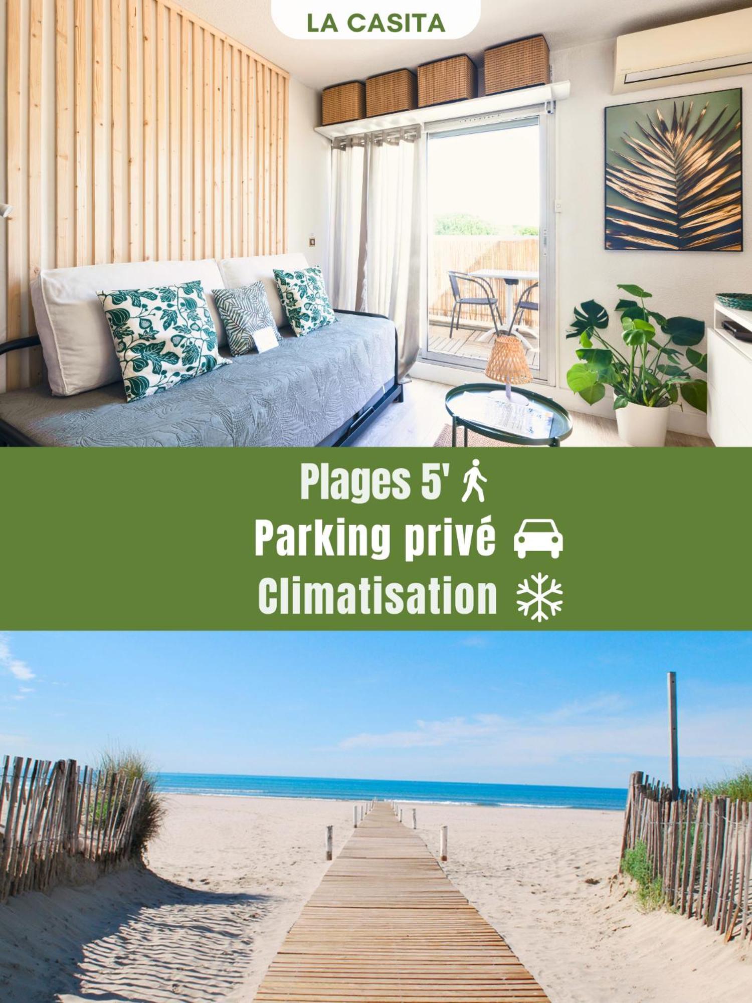 NEW - Studio cosy - Plages à 5min - Parking privé - WIFI - Commerces au pied du bâtiment La Grande Motte Extérieur photo
