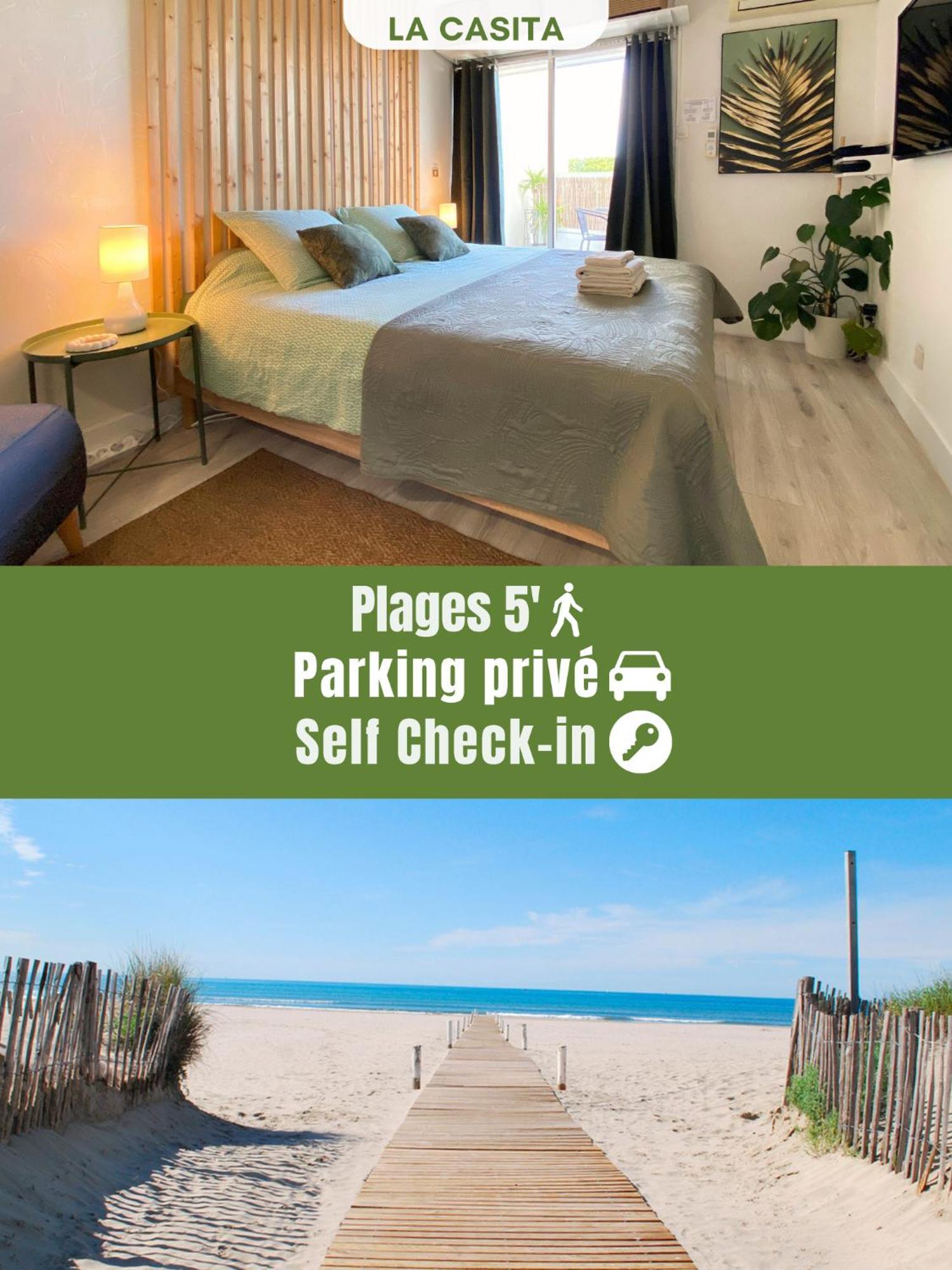 NEW - Studio cosy - Plages à 5min - Parking privé - WIFI - Commerces au pied du bâtiment La Grande Motte Extérieur photo